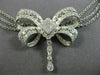 ESTATE LARGE 2.20CT DIAMOND 18K WHITE GOLD 3D OPEN FILIGREE BY THE YARD NECKLACE