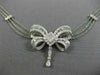 ESTATE LARGE 2.20CT DIAMOND 18K WHITE GOLD 3D OPEN FILIGREE BY THE YARD NECKLACE