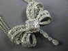 ESTATE LARGE 2.20CT DIAMOND 18K WHITE GOLD 3D OPEN FILIGREE BY THE YARD NECKLACE
