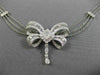 ESTATE LARGE 2.20CT DIAMOND 18K WHITE GOLD 3D OPEN FILIGREE BY THE YARD NECKLACE