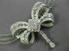 ESTATE LARGE 2.20CT DIAMOND 18K WHITE GOLD 3D OPEN FILIGREE BY THE YARD NECKLACE