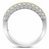ESTATE LARGE 1.59CT WHITE & FANCY YELLOW DIAMOND 18K WHITE GOLD ANNIVERSARY RING