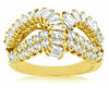 ESTATE WIDE 2.82CT ROUND & BAGUETTE DIAMOND 14KT YELLOW GOLD LOVE KNOT FUN RING