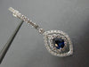 1.38CT DIAMOND & AAA SAPPHIRE 18K WHITE GOLD 3D FLOWER MARQUISE HANGING EARRINGS