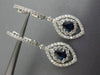 1.38CT DIAMOND & AAA SAPPHIRE 18K WHITE GOLD 3D FLOWER MARQUISE HANGING EARRINGS