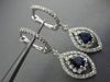 1.38CT DIAMOND & AAA SAPPHIRE 18K WHITE GOLD 3D FLOWER MARQUISE HANGING EARRINGS