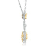 1.16CT WHITE & FANCY YELLOW DIAMOND 18KT 2 TONE GOLD LARIAT HEART DROP NECKLACE