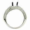 ESTATE WIDE .83CT DIAMOND 18K WHITE GOLD 3D MULTI ROW SEMI MOUNT ENGAGEMENT RING