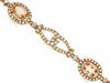 ESTATE WIDE 3.94CT DIAMOND & AAA MORGANITE 14KT ROSE GOLD OVAL TENNIS BRACELET