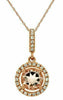 ESTATE .86CT DIAMOND & AAA MORGANITE 14K ROSE GOLD 3D ROUND HALO CLASSIC PENDANT