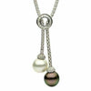 LARGE .66CT DIAMOND & AAA SOUTH SEA TAHITIAN PEARL 18KT WHITE GOLD LOVE NECKLACE
