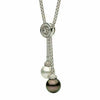 LARGE .66CT DIAMOND & AAA SOUTH SEA TAHITIAN PEARL 18KT WHITE GOLD LOVE NECKLACE