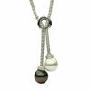 LARGE .66CT DIAMOND & AAA SOUTH SEA TAHITIAN PEARL 18KT WHITE GOLD LOVE NECKLACE