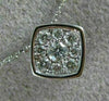 ESTATE .15CT DIAMOND 14KT WHITE GOLD 3D SQUARE CLUSTER FLOATING LOVE PENDANT