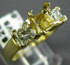 ESTATE .60CT DIAMOND 14KT YELLOW GOLD 3 STONE SEMI MOUNT ENGAGEMENT RING #11005