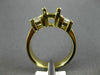ESTATE .60CT DIAMOND 14KT YELLOW GOLD 3 STONE SEMI MOUNT ENGAGEMENT RING #11005
