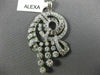 ANTIQUE EXTRA LARGE 5.0CT DIAMOND PLATINUM 3D FLOWER SWIRL LOVE NECKLACE