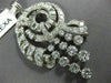 ANTIQUE EXTRA LARGE 5.0CT DIAMOND PLATINUM 3D FLOWER SWIRL LOVE NECKLACE