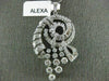 ANTIQUE EXTRA LARGE 5.0CT DIAMOND PLATINUM 3D FLOWER SWIRL LOVE NECKLACE
