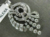 ANTIQUE EXTRA LARGE 5.0CT DIAMOND PLATINUM 3D FLOWER SWIRL LOVE NECKLACE