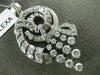 ANTIQUE EXTRA LARGE 5.0CT DIAMOND PLATINUM 3D FLOWER SWIRL LOVE NECKLACE