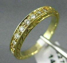 ANTIQUE .27CT DIAMOND 14KT YELLOW GOLD 3D FILIGREE WEDDING ANNIVERSARY RING 2773