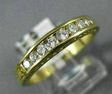 ESTATE .38CT DIAMOND 14KT YELLOW GOLD FILIGREE CHANNEL ANNIVERSARY RING #18376