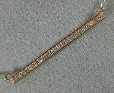 ESTATE .10CT DIAMOND 14KT ROSE GOLD 3D CLASSIC BAR FRIENDSHIP LOVE NECKLACE