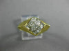 ESTATE .26CT DIAMOND 14KT WHITE & YELLOW GOLD 3D THREE ROW PYRAMID RING #17169