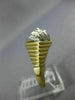 ESTATE .26CT DIAMOND 14KT WHITE & YELLOW GOLD 3D THREE ROW PYRAMID RING #17169