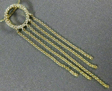ESTATE .08CT DIAMOND 14K YELLOW GOLD 3D CIRCLE OF LIFE CHANDELIER LARIAT PENDANT