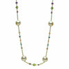 LARGE 14.32CT AAA MULTI GEM & PEARL 14K YELLOW GOLD 3 STONE BY THE YARD NECKLACE