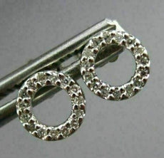 ESTATE .10CT ROUND DIAMOND 14KT WHITE GOLD CLASSIC CIRCLE OF LIFE STUD EARRINGS