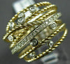 ESTATE WIDE .50CT DIAMOND 14KT 2 TONE GOLD MULTI ROW CRISS CROSS ETOILE FUN RING