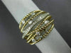 ESTATE WIDE .50CT DIAMOND 14KT 2 TONE GOLD MULTI ROW CRISS CROSS ETOILE FUN RING