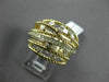 ESTATE WIDE .50CT DIAMOND 14KT 2 TONE GOLD MULTI ROW CRISS CROSS ETOILE FUN RING