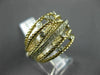 ESTATE WIDE .50CT DIAMOND 14KT 2 TONE GOLD MULTI ROW CRISS CROSS ETOILE FUN RING