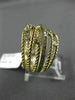 ESTATE WIDE .50CT DIAMOND 14KT 2 TONE GOLD MULTI ROW CRISS CROSS ETOILE FUN RING