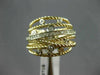 ESTATE WIDE .50CT DIAMOND 14KT 2 TONE GOLD MULTI ROW CRISS CROSS ETOILE FUN RING