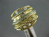 ESTATE WIDE .50CT DIAMOND 14KT 2 TONE GOLD MULTI ROW CRISS CROSS ETOILE FUN RING