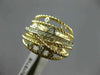 ESTATE WIDE .50CT DIAMOND 14KT 2 TONE GOLD MULTI ROW CRISS CROSS ETOILE FUN RING