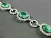 ESTATE WIDE 9.57CT DIAMOND & AAA EMERALD 18KT WHITE GOLD 3D HALO TENNIS BRACELET