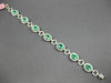 ESTATE WIDE 9.57CT DIAMOND & AAA EMERALD 18KT WHITE GOLD 3D HALO TENNIS BRACELET