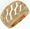 ESTATE WIDE .16CT DIAMOND 14KT ROSE GOLD 3D INFINITY FILIGREE ANNIVERSARY RING