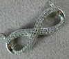ESTATE .10CT DIAMOND 14K WHITE GOLD 3D CLASSIC INFINITY FRIENDSHIP LOVE NECKLACE