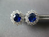 LARGE 1.98CT DIAMOND & AAA SAPPHIRE 18KT WHITE GOLD ROUND FLOWER STUD EARRINGS