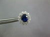 LARGE 1.98CT DIAMOND & AAA SAPPHIRE 18KT WHITE GOLD ROUND FLOWER STUD EARRINGS