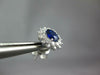 LARGE 1.98CT DIAMOND & AAA SAPPHIRE 18KT WHITE GOLD ROUND FLOWER STUD EARRINGS