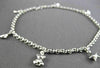 ESTATE LONG 14KT WHITE GOLD MULTI CHARM FUN DOLPHIN STAR ANKLE BRACELET #23664