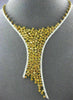 EXTRA LARGE GIA 14.81CT WHITE & FANCY YELLOW DIAMOND 18K TWO TONE GOLD NECKLACE